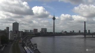 Dusseldorf Rheinknie Bridge Time Travel